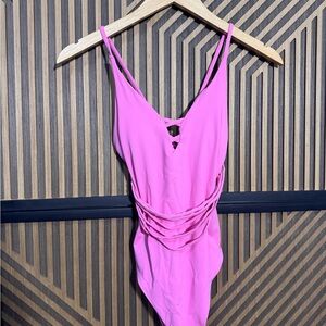 Fashion Nova Bright Pink Women’s' One-Piece with Strappy Back Detail